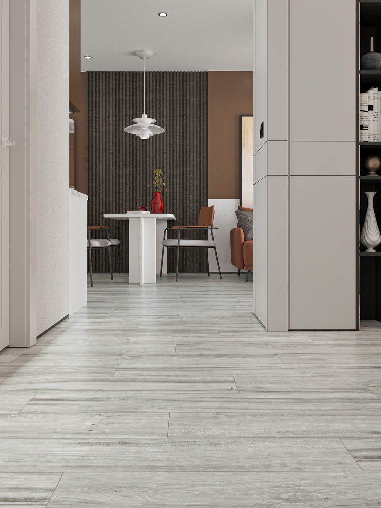 Кварцвиниловый SPC ламинат Cronafloor Wood Дуб Атланта BD-2771-5 1200×180×4 фото в интерьере